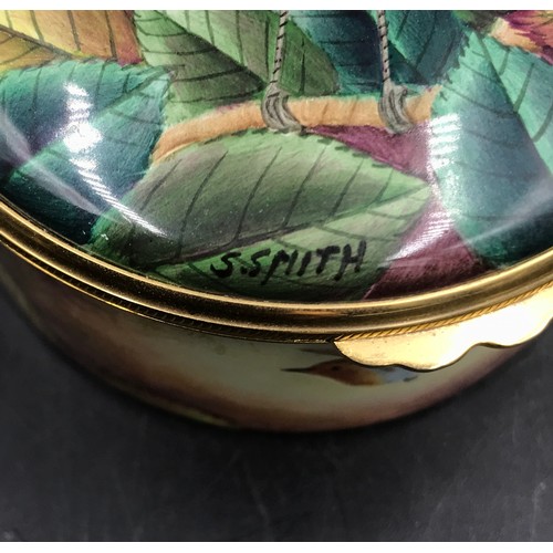 251 - A boxed Limited Edition Moorcroft enamel trinket box entitled 'Robins' numbered 17/50 to base and si... 