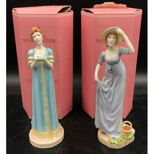 257 - Two Royal Worcester Jane Austen collection figures to include 'Emma Woodhouse' and 'Fanny Price' in ... 