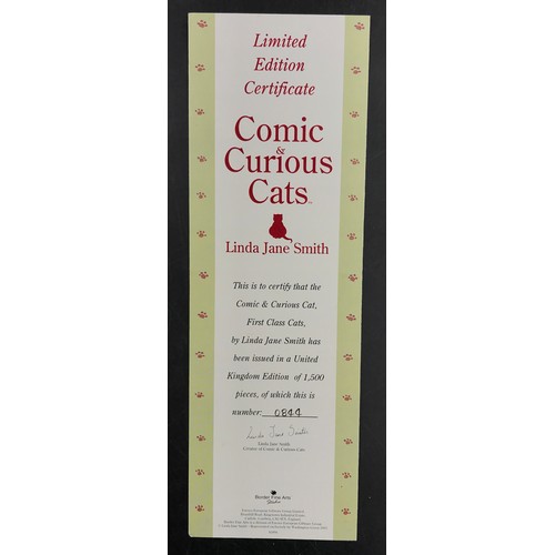 352 - A Border Fine Arts comic and curious cats figure group, by Linda Jane Smith, entitled 'First Class C... 