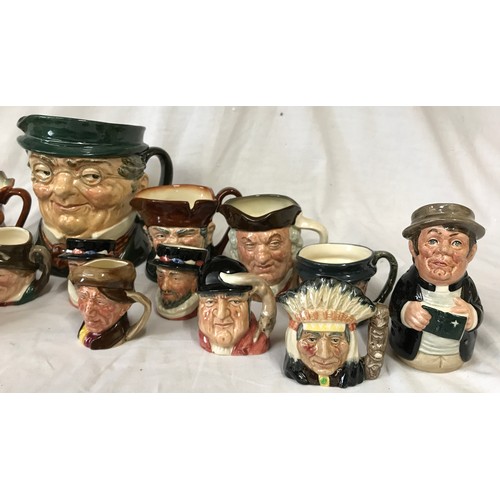 264 - A collection of 20 Royal Doulton toby and character jugs Mr Pickwick, Betty Bittens, The Falconer an... 