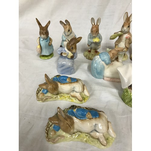 267 - ROYAL ALBERT: a collection of thirteen Beatrix Potter figures including Peter and the Red Pocket Han... 