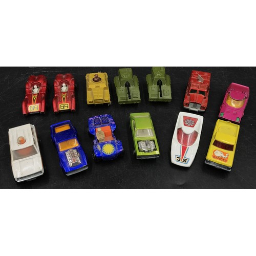 911 - A collection of Matchbox Rola-Matic cars to include 2x S.P. Gun, 2x Turbo Fury, Clipper, hot rocker,... 