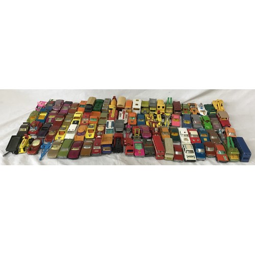 913 - A collection of Matchbox Superfast cars, trucks and trailers approx. 91 in total.