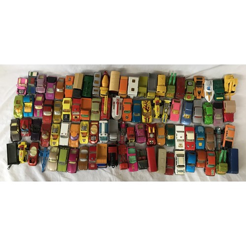 913 - A collection of Matchbox Superfast cars, trucks and trailers approx. 91 in total.