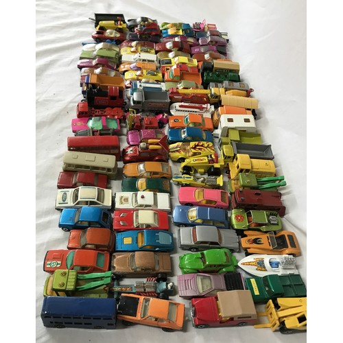 913 - A collection of Matchbox Superfast cars, trucks and trailers approx. 91 in total.