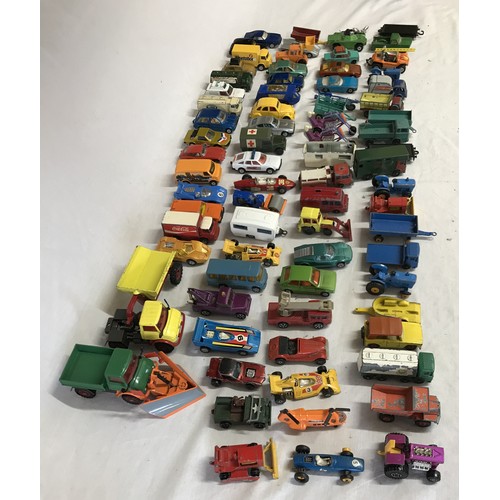 916 - A collection of vintage toy cars comprising of some by Matchbox, Lesney, Husky, Corgi, Corgi Whizzwh... 