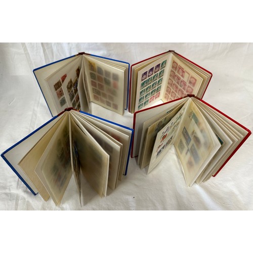 672 - Two boxes to include 2 x Royal Mail F.D.C albums 1980's covers, 2 x Royal Mail P.H.Q. card albums an... 