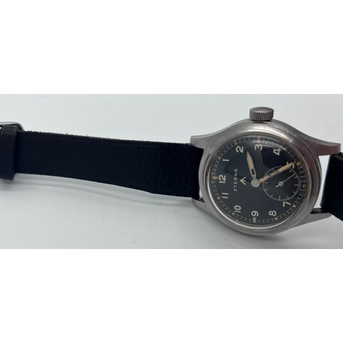 625 - A gentleman's stainless steel British military Eterna W.W.W. wristwatch, circa 1945, part of the 