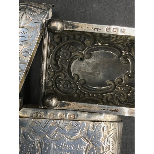 838 - Engraved silver ashtray, London 1963 William Comyns & Sons Ltd, silver Vesta case Joseph Hawkins (pr... 