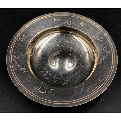 838 - Engraved silver ashtray, London 1963 William Comyns & Sons Ltd, silver Vesta case Joseph Hawkins (pr... 