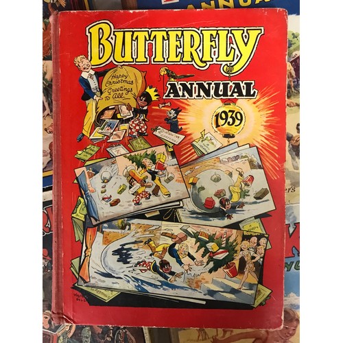 962 - A collection of 1920's and 1930's children's Annuals to include a rare 1939 Butterfly Annual, Bubble... 