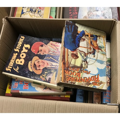 987 - Five boxes of early-mid 20thC children's Annuals and story books for boys and girls.