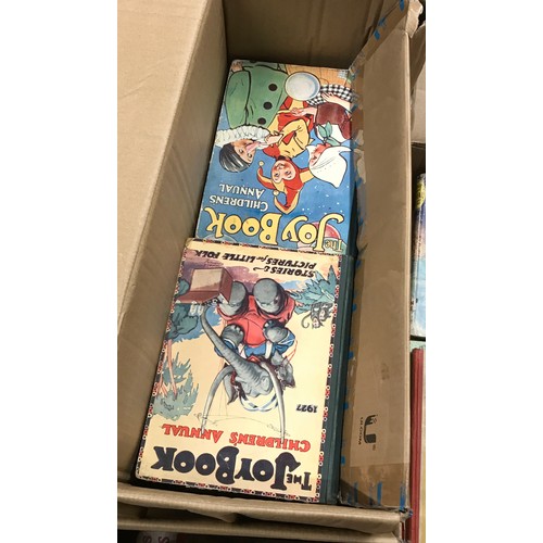 987 - Five boxes of early-mid 20thC children's Annuals and story books for boys and girls.