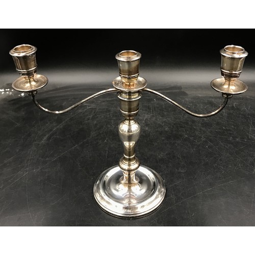 839 - Weighted silver 3-branch candelabra 1972 Charles S Green & Co Ltd.