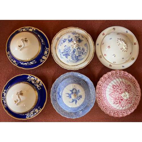 270 - Six various 19th and early 20thC muffin dishes to include Copeland and Spode.