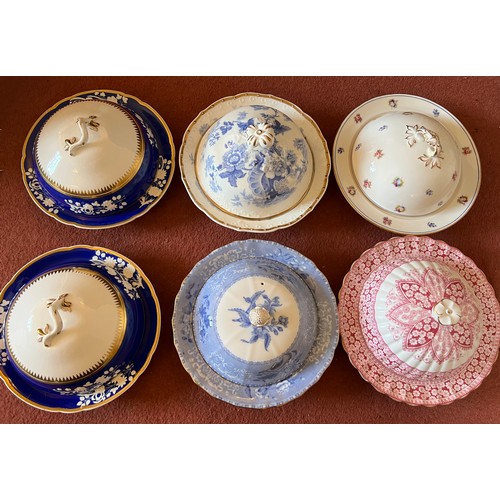 270 - Six various 19th and early 20thC muffin dishes to include Copeland and Spode.