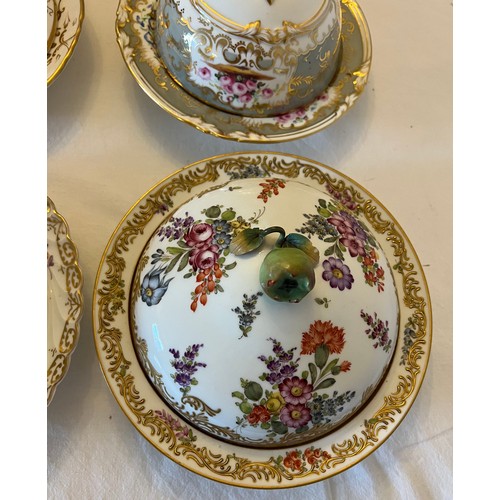 272 - Eight various 19th and early 20thC porcelain muffin dishes to include continental.