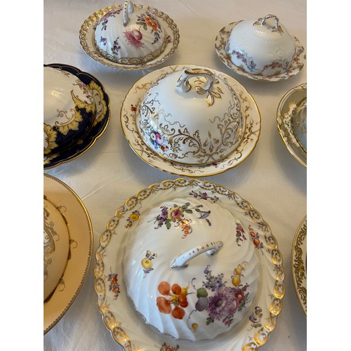 272 - Eight various 19th and early 20thC porcelain muffin dishes to include continental.