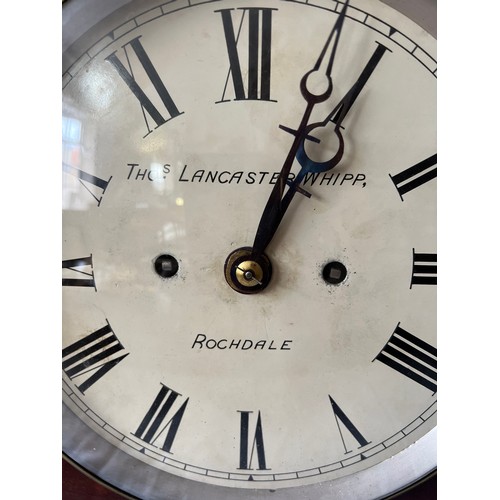 1027 - A 19thC double fusée bracket clock with repeat mechanism striking on a bell. 49.5cm h. By Thomas Lan... 