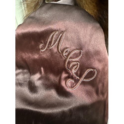 1060 - A fur Stole by Artic furs London approx. 200l x 48cm w with initials to lining together with intertw... 