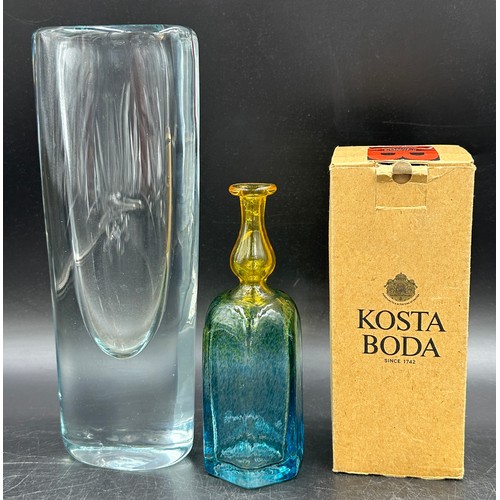 374 - A collection of Swedish glass to include a Kosta Boda Antikva bottle 47834 designed by Bertil Vallie... 