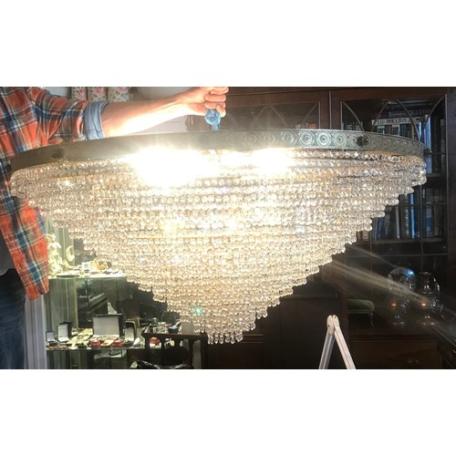 756 - An extremely large crystal drop chandelier, approx. 6000 crystals originating from the Metropolitan ... 