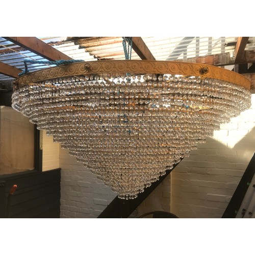 756 - An extremely large crystal drop chandelier, approx. 6000 crystals originating from the Metropolitan ... 