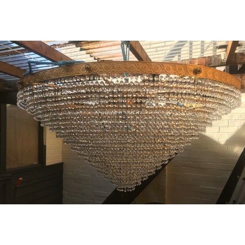 756 - An extremely large crystal drop chandelier, approx. 6000 crystals originating from the Metropolitan ... 