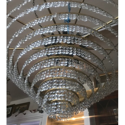 756 - An extremely large crystal drop chandelier, approx. 6000 crystals originating from the Metropolitan ... 