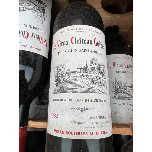 715 - A case of 11 bottles of Grand Vin De Bordeaux Le Vieux Chateau Guibeau Puisseguin Saint Emilion 1982... 