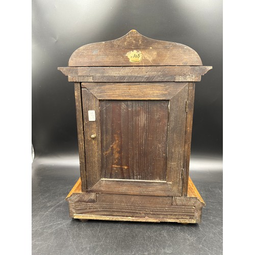 1031 - An oak mantle clock with inscriptions to inside 9030 85