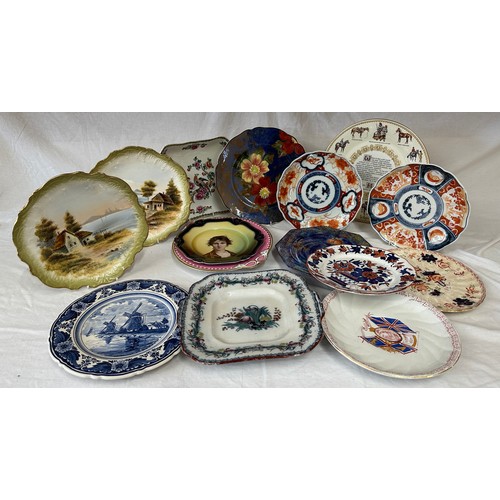 307 - An assortment of 19th & 20thC plates to include Royal Doulton D6227, Pensee, Whieldon Ware Pheasant ... 