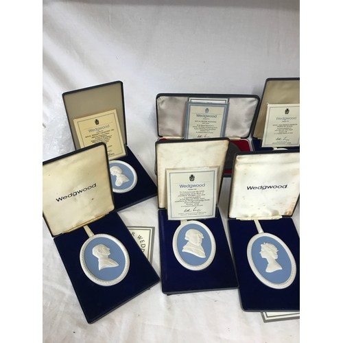 311 - A collection of individually boxed limited edition Wedgwood Portrait Medallions to include: The Lady... 