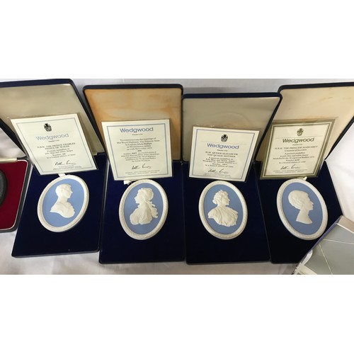 311 - A collection of individually boxed limited edition Wedgwood Portrait Medallions to include: The Lady... 