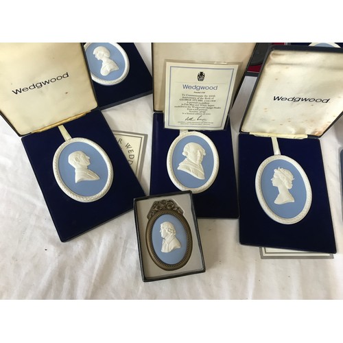 311 - A collection of individually boxed limited edition Wedgwood Portrait Medallions to include: The Lady... 