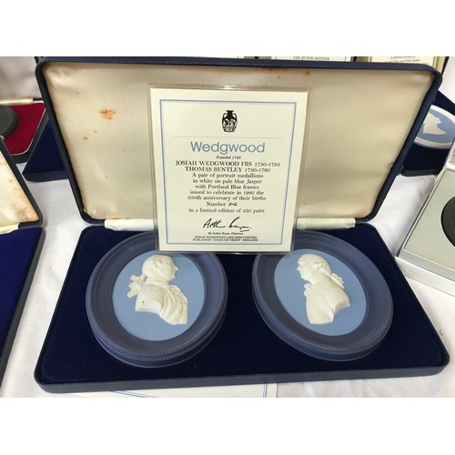 311 - A collection of individually boxed limited edition Wedgwood Portrait Medallions to include: The Lady... 