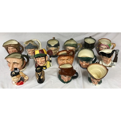 313 - A collection of Royal Doulton character & Toby Jugs to include Dick Turpin, Uncle Tom Cobbly D6337, ... 