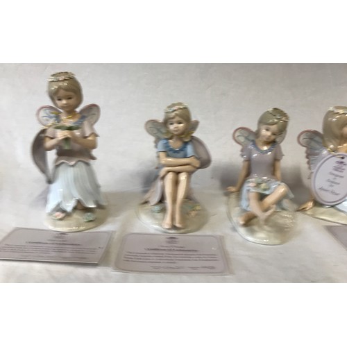 320 - A collection of five boxed ceramic faerie figures from The Leonardo Collection to include 'Rosebud F... 