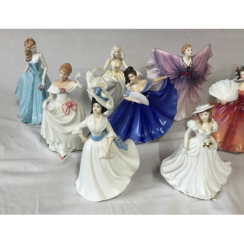 321 - A collection of ceramic ladies to include 10 Royal Doulton: Sara, Margaret, Dawn, Isadora, Lindsay, ... 