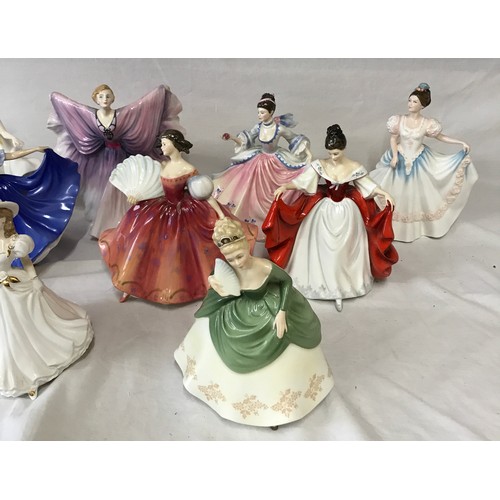 321 - A collection of ceramic ladies to include 10 Royal Doulton: Sara, Margaret, Dawn, Isadora, Lindsay, ... 