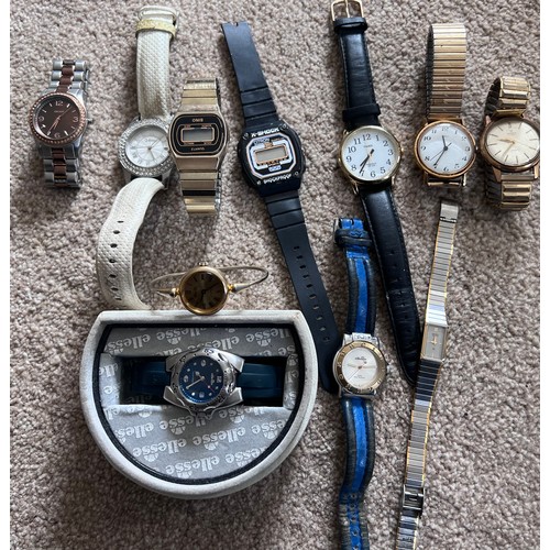 634 - Watches to include Onsa 17 Rubies Incabloc, Timex gold plated, DKNY, Timex Indiglo, X-SHOCK Citron, ... 