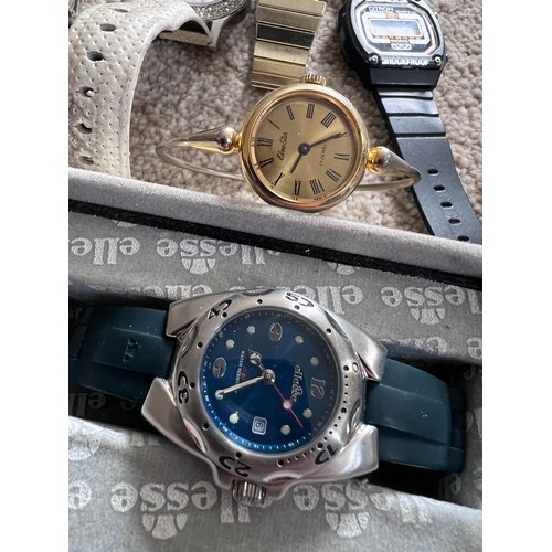 634 - Watches to include Onsa 17 Rubies Incabloc, Timex gold plated, DKNY, Timex Indiglo, X-SHOCK Citron, ... 