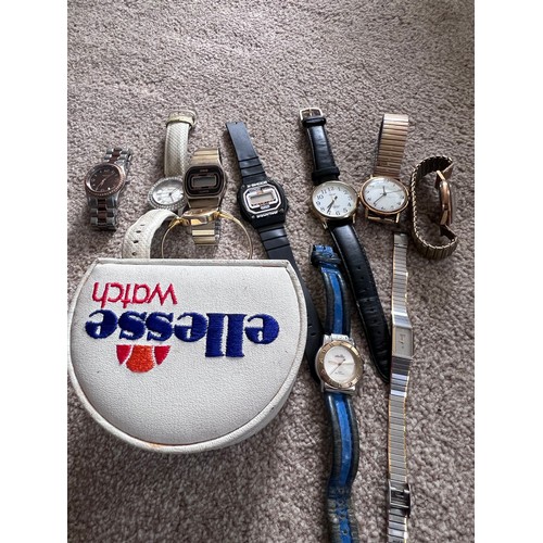 634 - Watches to include Onsa 17 Rubies Incabloc, Timex gold plated, DKNY, Timex Indiglo, X-SHOCK Citron, ... 