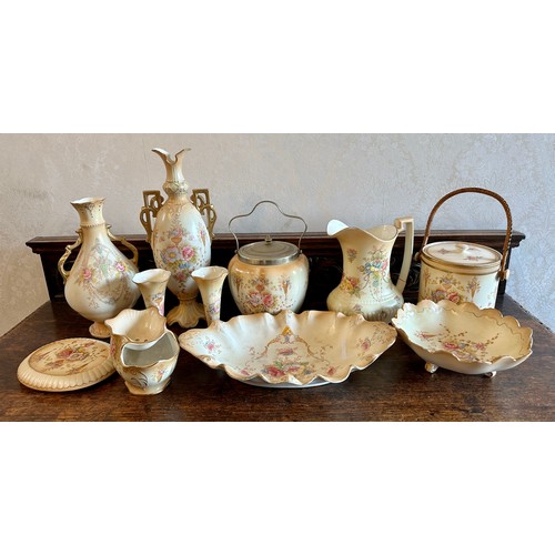 323 - A large collection of Crown Devon/Crown Ware 'Fieldings' to include biscuit barrels, shaving mug, va... 