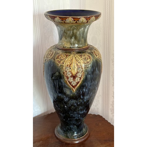 324 - A tall Royal Doulton stoneware vase with F J /3316 impressed to base. 47cm h.