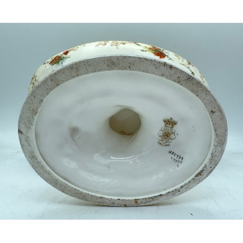 328 - A Doulton Carrara Lambeth vase 32cm h, a Doulton Burslem pedestal dish and a Doulton Silicon dish.