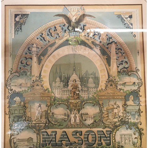 1275 - A framed poster advertising The bricklayers and Masons international union of America.