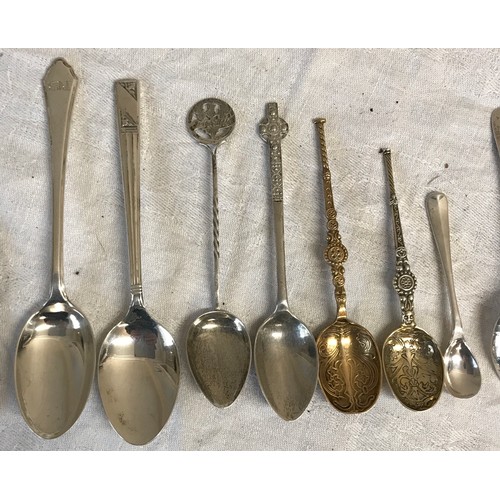 857 - A collection of silver items to include a mother of peal handled and silver bladed pen knife Sheffie... 