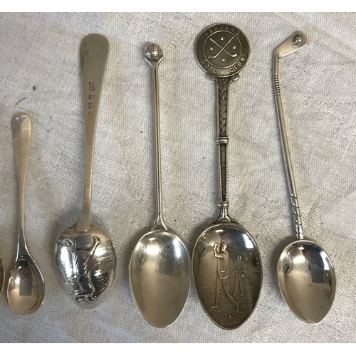 857 - A collection of silver items to include a mother of peal handled and silver bladed pen knife Sheffie... 