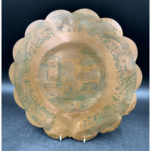 1231 - A Copeland Spode's Italian, grown copper plate made by electro deposit on a mould from the original ... 